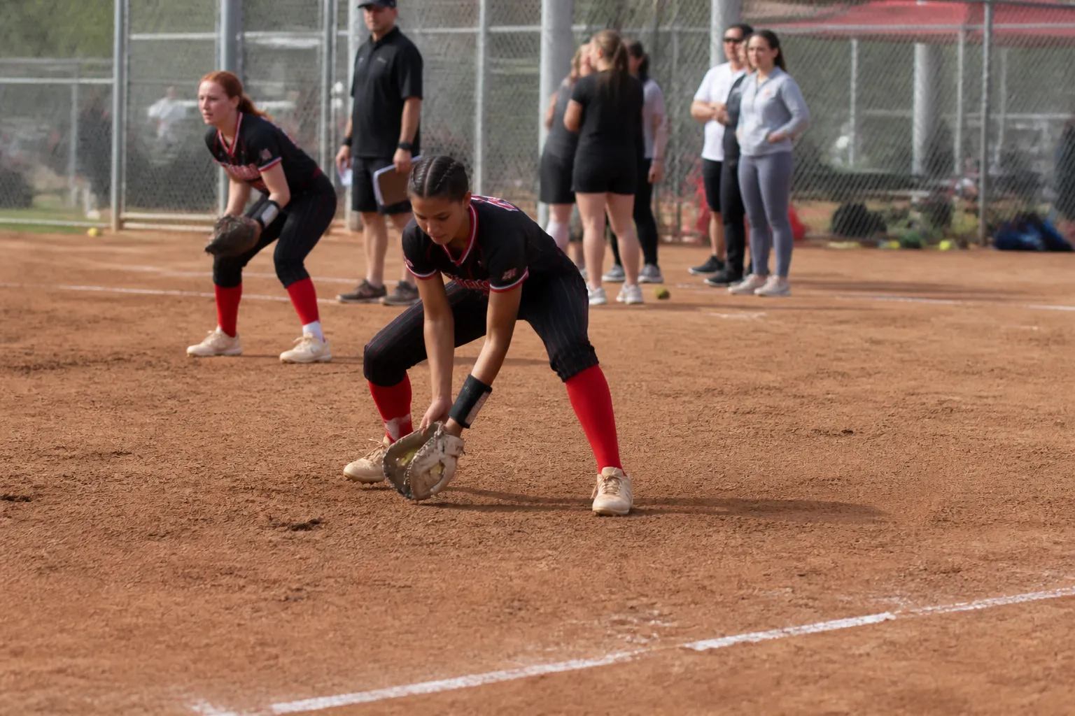 Las Vegas Blast players take infield reps as coaches prep families for a showcase and recruiting weekend.