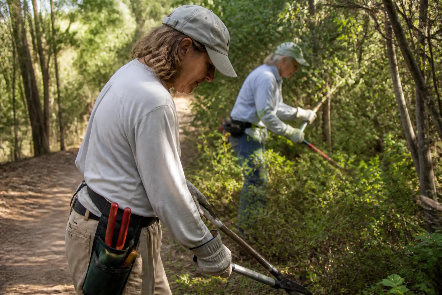 Volunteers clear trail edges at Cedar Ridge Preserve, where tree planting nonprofits in Dallas TX do real stewardship.