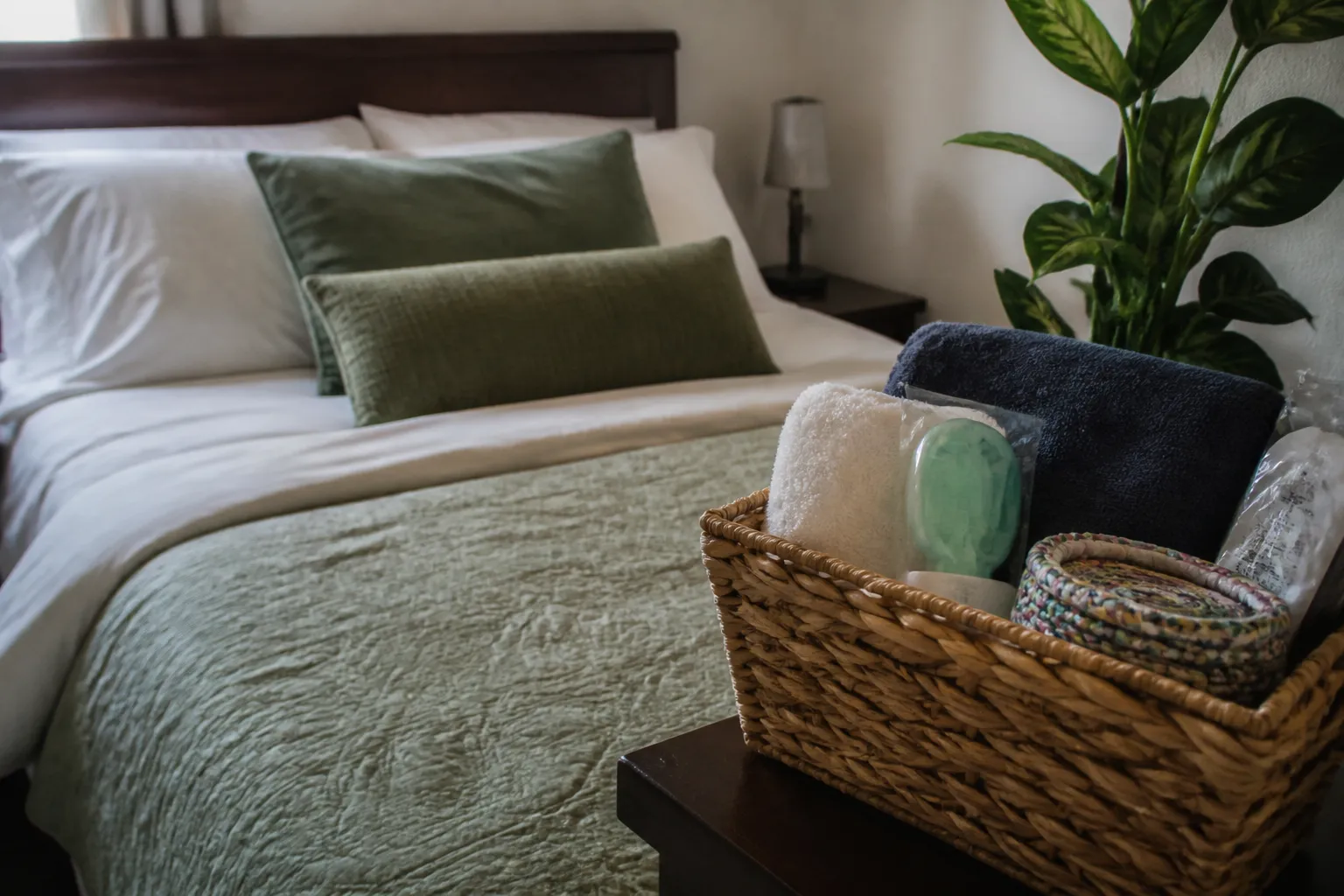 A neatly made bed in Las Vegas housing for trafficking survivors at Destiny House, ready for no-charge transitional housing.