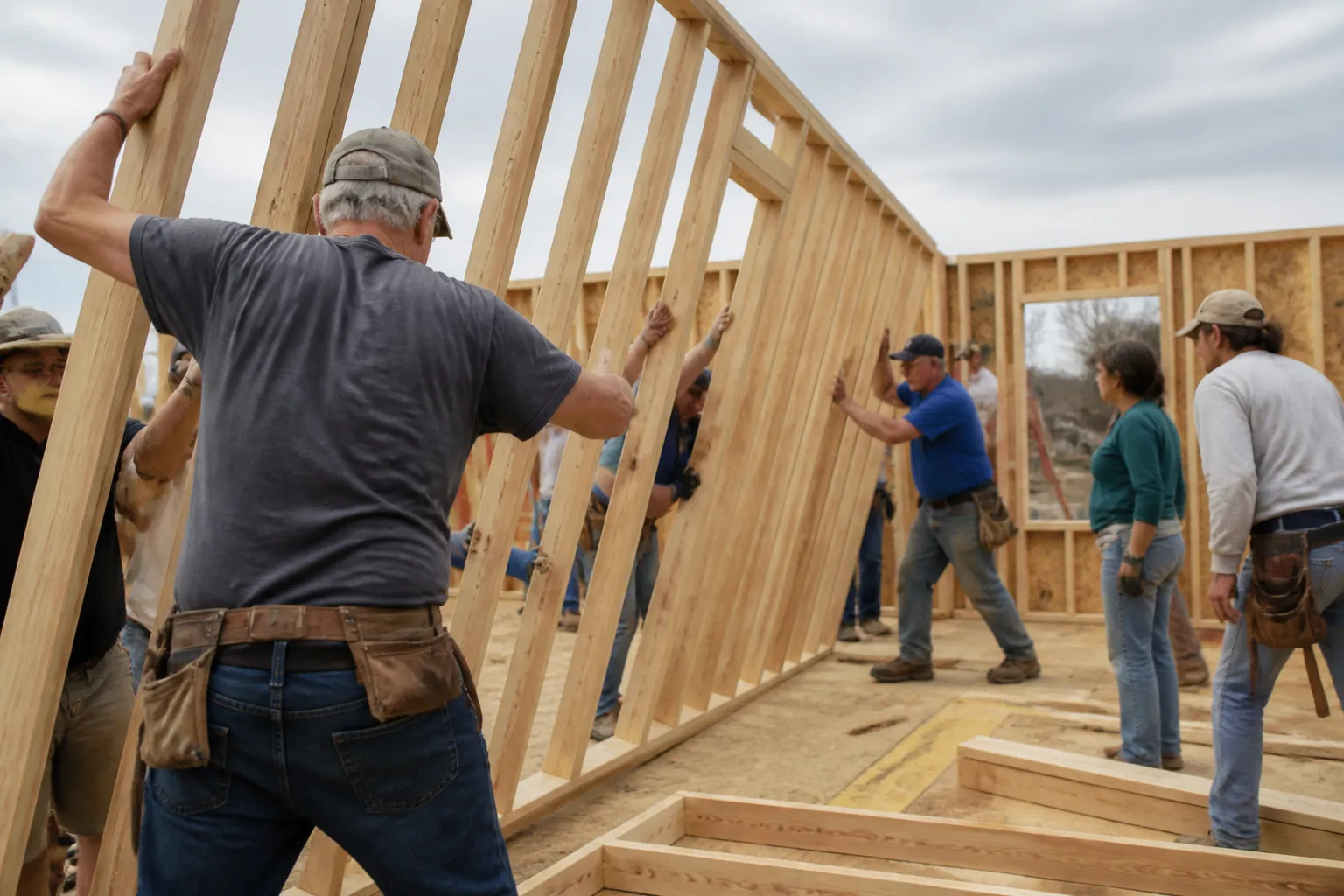 Habitat volunteers building affordable housing in Lincoln NE during fiscal year 2024.
