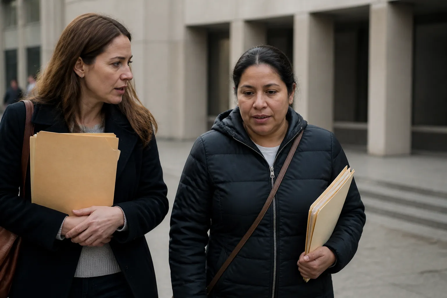 Community supporter and immigrant walk to Omaha Immigration Court, illustrating the best refugee and immigrant charities in Omaha.
